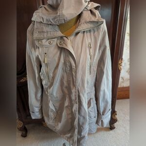 Michael Kors Waterproof Hooded Jacket Coat Tan Medium